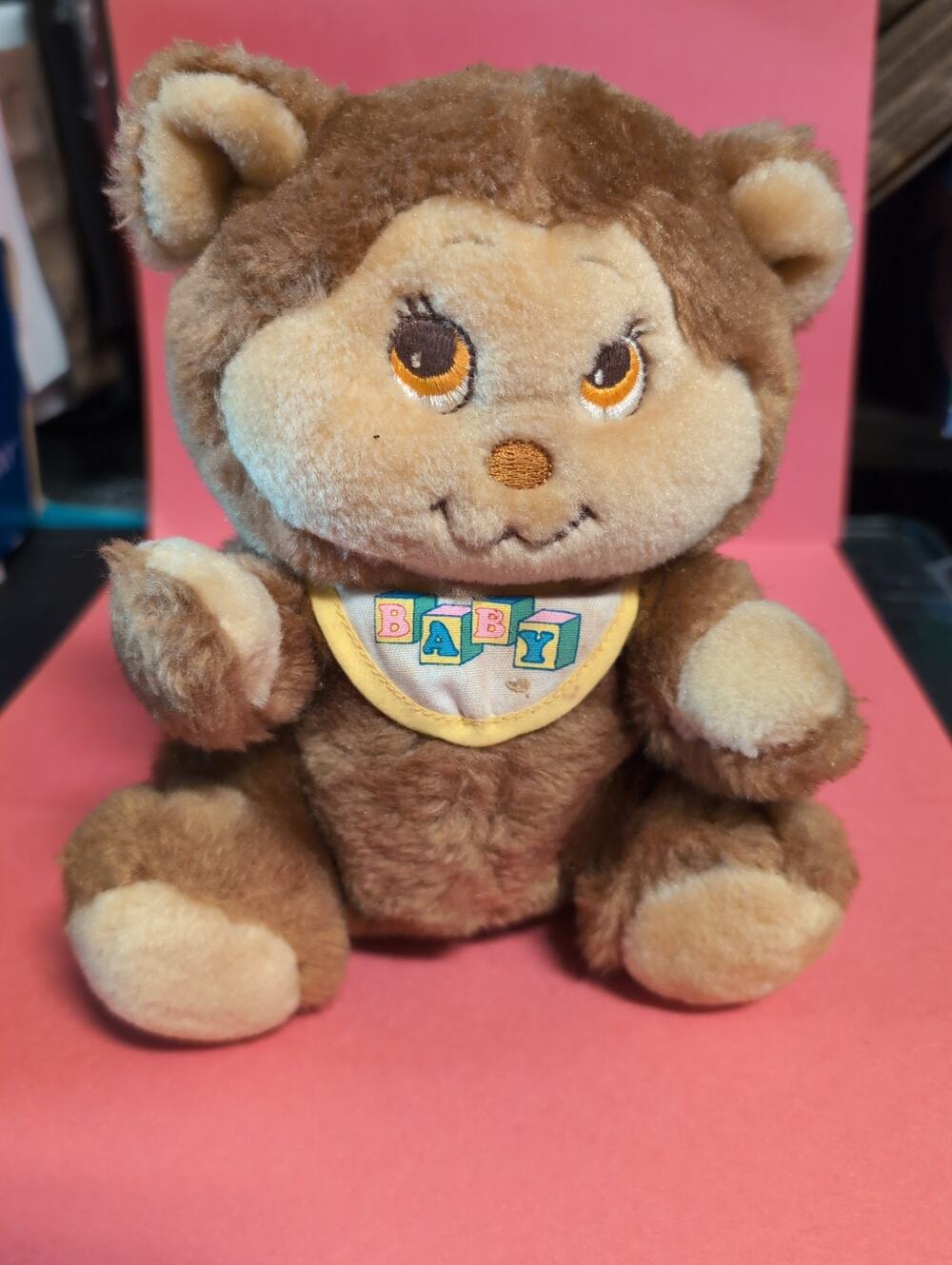 Vintage 1983 Amtoy Plush Bear Animal Wind-Up Plays Song - Works
